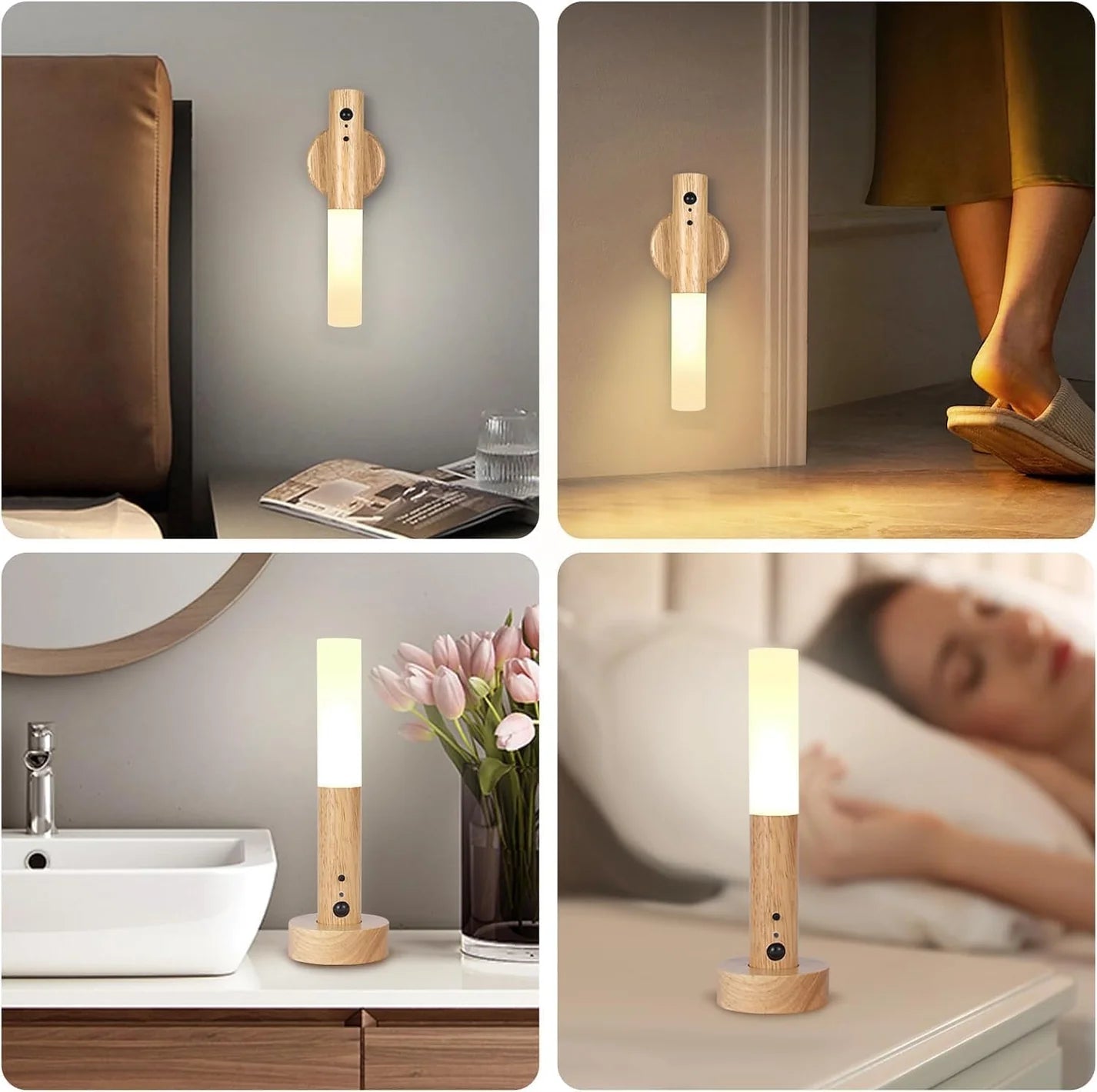 Auto Motion Sensor & Magnetic Wooden Light