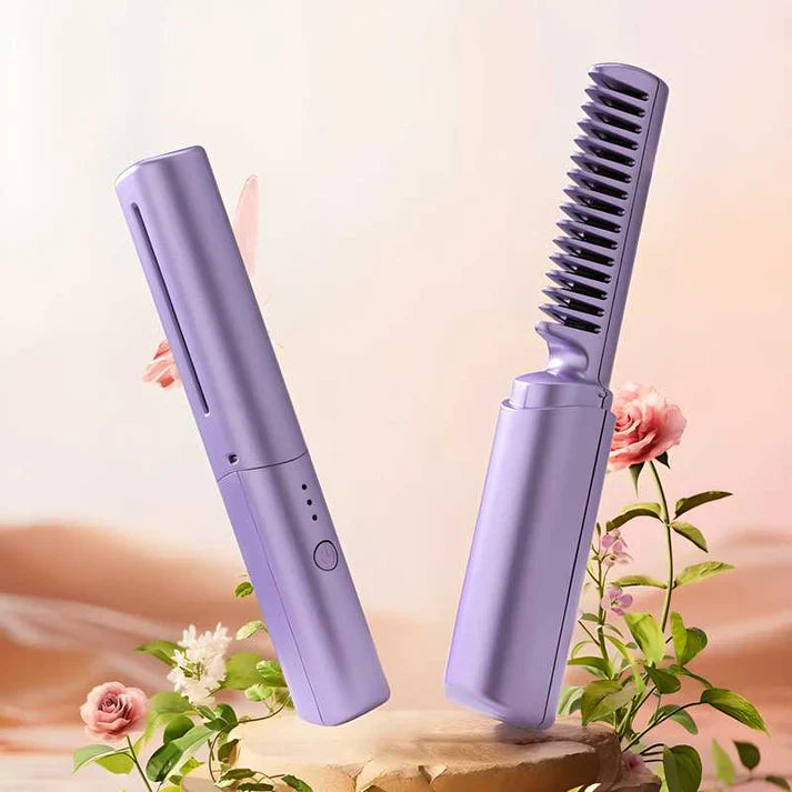 2 in 1 Mini Wireless Hot Hair Comb