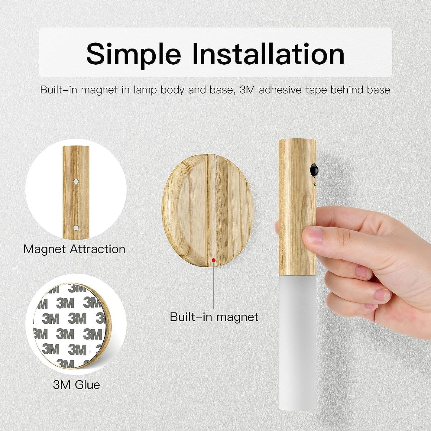 Auto Motion Sensor & Magnetic Wooden Light